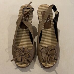 Kork-Ease Brown Espadrille Wedge Sandals